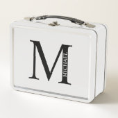 Personalisiertes Monogramm und Name Metal Lunch Bo Metall Brotdose (Vorderseite)