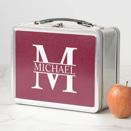 Personalisiertes Monogramm und Name Metall Brotdose (Beispiel)