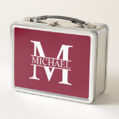 Personalisiertes Monogramm und Name Metall Brotdose (Vorderseite)