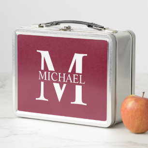 Personalisiertes Monogramm und Name Metall Brotdose