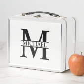 Personalisiertes Monogramm und Name Metall Lunch Box (Beispiel)