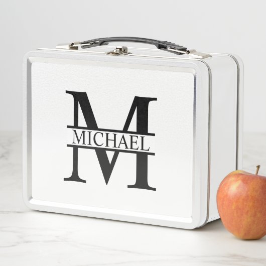 Personalisiertes Monogramm und Name Metall Lunch Box (Beispiel)