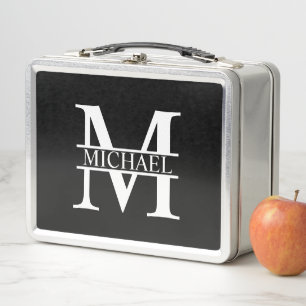 Personalisiertes Monogramm und Name Metall Lunch Box