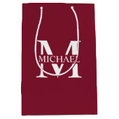 Personalisiertes Monogramm und Name Mittlere Geschenktüte (Vorderseite)