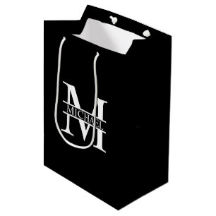Personalisiertes Monogramm und Name Mittlere Geschenktüte