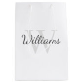 Personalisiertes Monogramm und Name Mittlere Geschenktüte (Vorderseite)