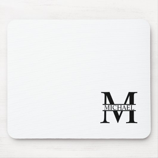 Personalisiertes Monogramm und Name Mousepad (Vorne)