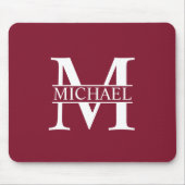 Personalisiertes Monogramm und Name Mousepad (Vorne)
