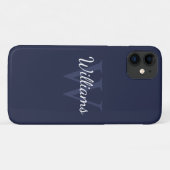 Personalisiertes Monogramm und Name Navy Blue Case-Mate iPhone Hülle (Rückseite (Horizontal))