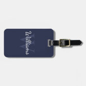 Personalisiertes Monogramm und Name Navy Blue Gepäckanhänger (Vorderseite horizontal)