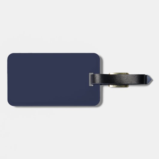 Personalisiertes Monogramm und Name Navy Blue Gepäckanhänger (Rückseite horizontal)