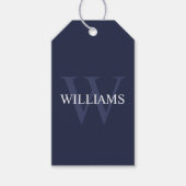 Personalisiertes Monogramm und Name Navy Blue Geschenkanhänger (Vorderseite)