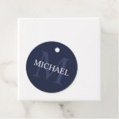Personalisiertes Monogramm und Name Navy Blue Geschenkanhänger (Beispiel)