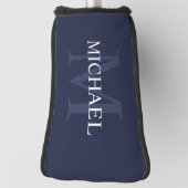 Personalisiertes Monogramm und Name Navy Blue Golf Headcover (Rotieren 90)