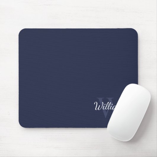 Personalisiertes Monogramm und Name Navy Blue Mousepad (Mit Mouse)