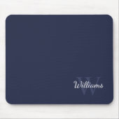 Personalisiertes Monogramm und Name Navy Blue Mousepad (Vorne)
