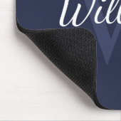 Personalisiertes Monogramm und Name Navy Blue Mousepad (Ecke)