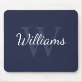 Personalisiertes Monogramm und Name Navy Blue Mousepad (Vorne)