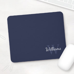 Personalisiertes Monogramm und Name Navy Blue Mousepad