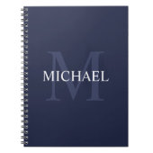 Personalisiertes Monogramm und Name Navy Blue Notizblock (Vorderseite)