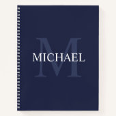 Personalisiertes Monogramm und Name Navy Blue Notizblock (Vorderseite)