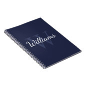 Personalisiertes Monogramm und Name Navy Blue Notizblock (Rechte Seite)