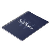 Personalisiertes Monogramm und Name Navy Blue Notizblock (Linke Seite)