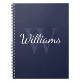 Personalisiertes Monogramm und Name Navy Blue Notizblock (Vorderseite)