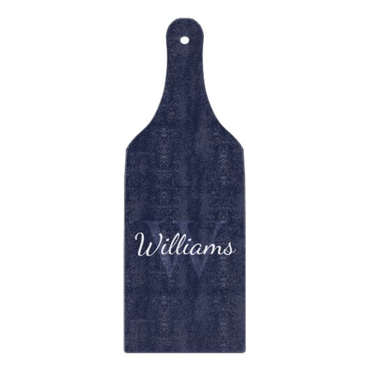 Personalisiertes Monogramm und Name Navy Blue Schneidebrett (Vorderseite)