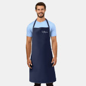 Personalisiertes Monogramm und Name Navy Blue Schürze (Getragen)