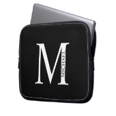 Personalisiertes Monogramm und Name Notebook-Sieb Laptopschutzhülle (Vorderseite Links)