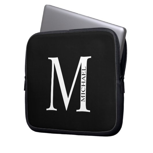 Personalisiertes Monogramm und Name Notebook-Sieb Laptopschutzhülle (Vorderseite Links)