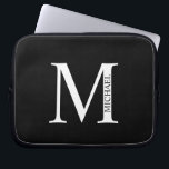 Personalisiertes Monogramm und Name Notebook-Sieb Laptopschutzhülle<br><div class="desc">Personalisierte Monogramm- und Namensgeschenke mit personalisierter Monogramm und Namen im klassischen Serif-Schriftart-Stil.</div>