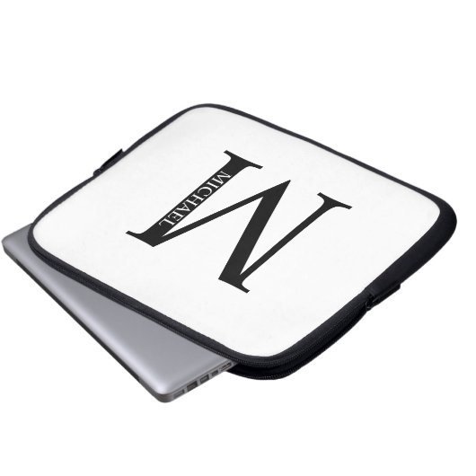 Personalisiertes Monogramm und Name Notebook-Sieb Laptopschutzhülle (Vorne Knopf)
