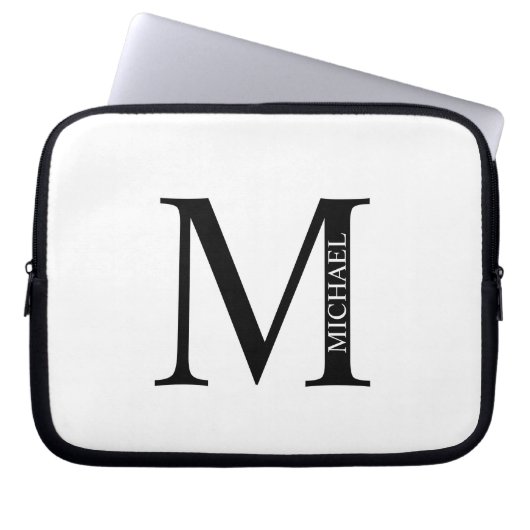 Personalisiertes Monogramm und Name Notebook-Sieb Laptopschutzhülle (Vorderseite)