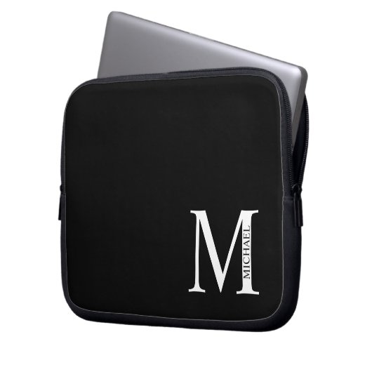 Personalisiertes Monogramm und Name Notebook-Sieb Laptopschutzhülle (Vorderseite Links)