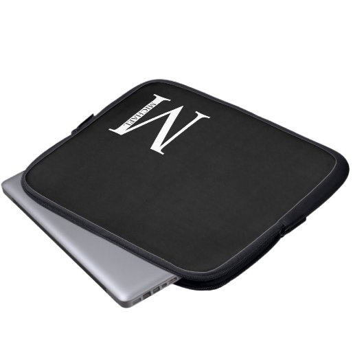 Personalisiertes Monogramm und Name Notebook-Sieb Laptopschutzhülle (Vorne Knopf)