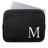 Personalisiertes Monogramm und Name Notebook-Sieb Laptopschutzhülle (Vorderseite)
