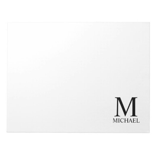 Personalisiertes Monogramm und Name Notepad Notizblock (Vorderseite)