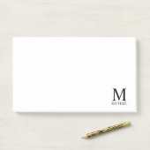 Personalisiertes Monogramm und Name Notepad Post-it Klebezettel (Auf Schreibtisch)