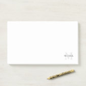 Personalisiertes Monogramm und Name Notepad Post-it Klebezettel (Auf Schreibtisch)