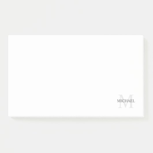 Personalisiertes Monogramm und Name Notepad Post-it Klebezettel (Vorderseite)