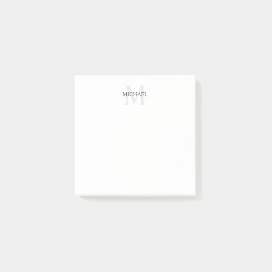 Personalisiertes Monogramm und Name Notepad Post-it Klebezettel (Vorderseite)