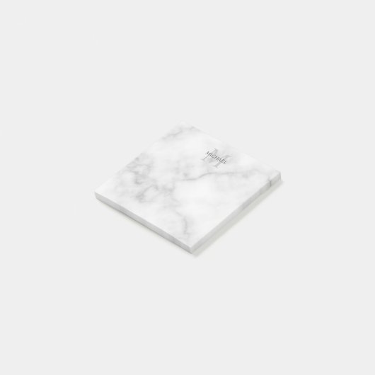 Personalisiertes Monogramm und Name Notepad Post-it Klebezettel (angewinkelt)