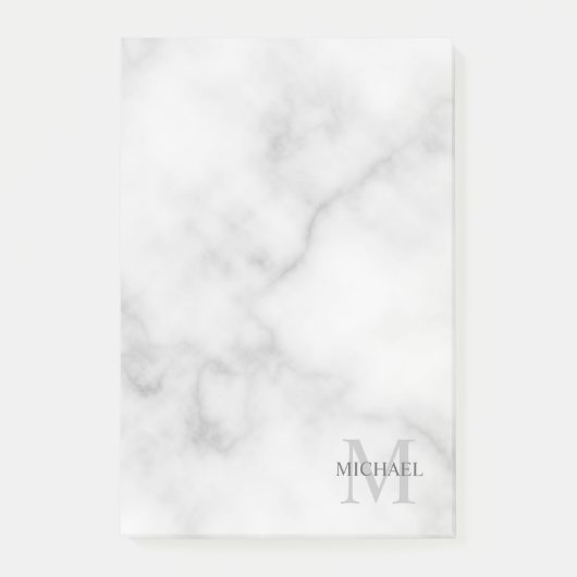 Personalisiertes Monogramm und Name Notepad Post-it Klebezettel (Vorderseite)