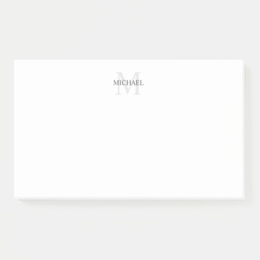 Personalisiertes Monogramm und Name Notepad Post-it Klebezettel (Vorderseite)