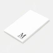 Personalisiertes Monogramm und Name Notepad Post-it Klebezettel (angewinkelt)