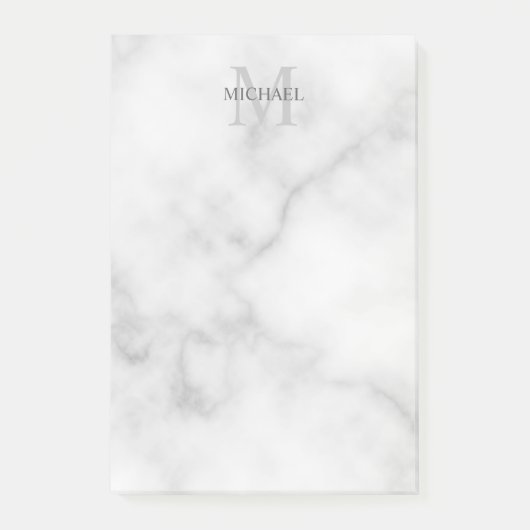 Personalisiertes Monogramm und Name Notepad Post-it Klebezettel (Vorderseite)