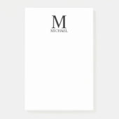 Personalisiertes Monogramm und Name Notepad Post-it Klebezettel (Vorderseite)