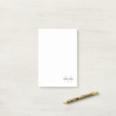 Personalisiertes Monogramm und Name Notepad Post-it Klebezettel (Auf Schreibtisch)